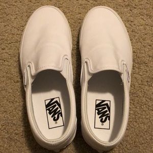 White slip on vans